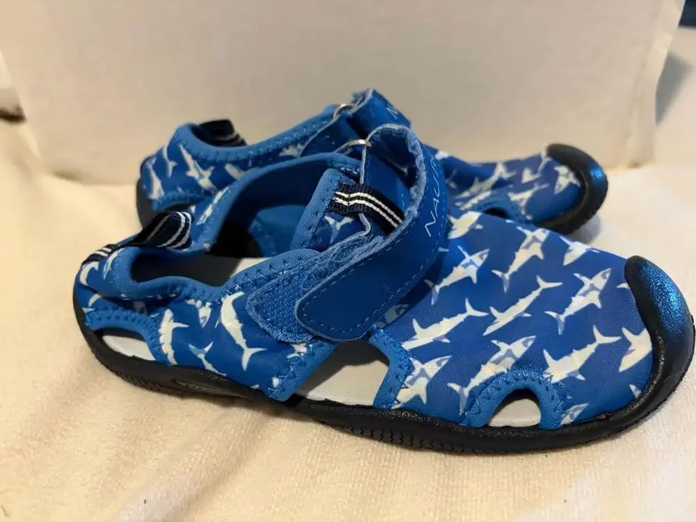 Nautica Kids Kettle Gulf Protective Water Closed-Toe Sport Sandal Blue Shark 10